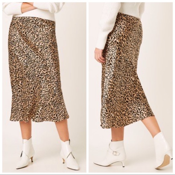 leopard midi slip skirt french connection